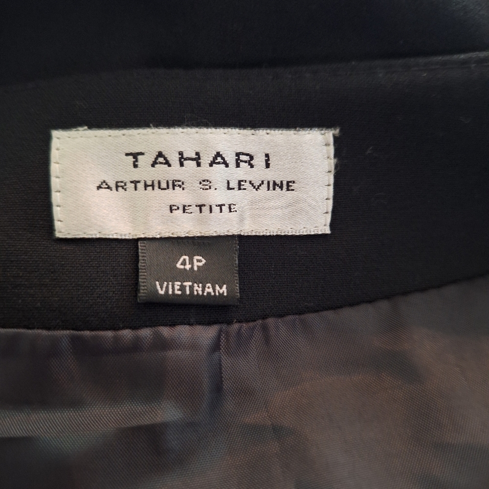 Tahari black pencil pleated skirt sz 4P *K - Picture 9 of 10